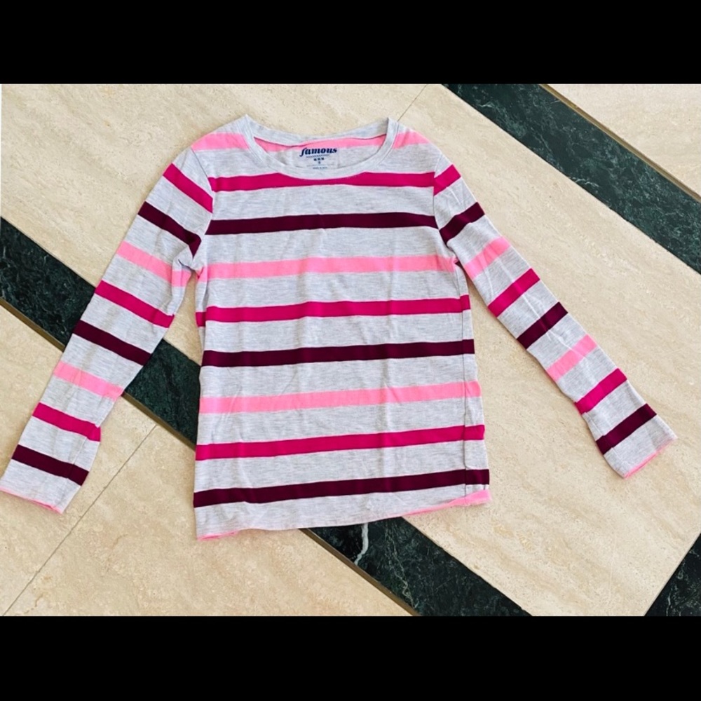 Old Navy long sleeved gray and pink shirt